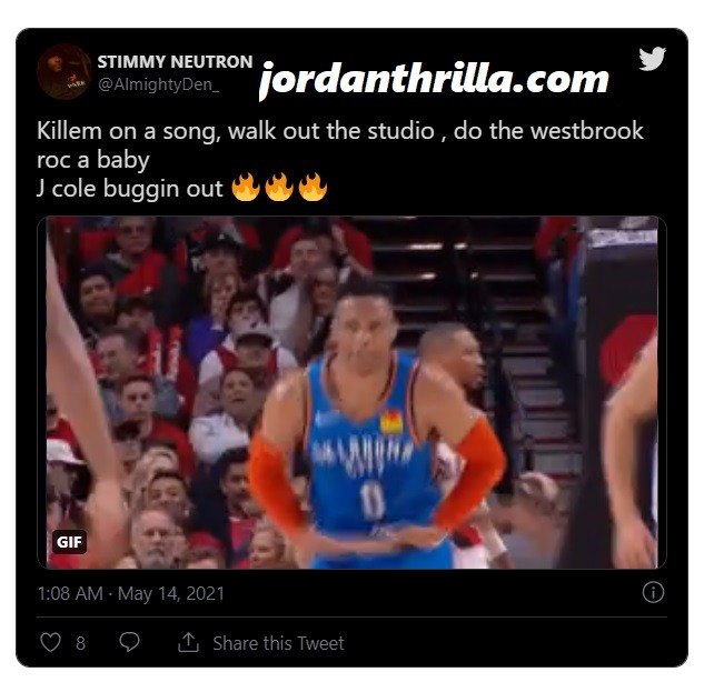 People React to J Cole Russell Westbrook Reference With "Do the Westbrook Rock-a-Baby" Lyrics on Amari