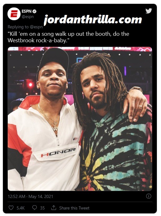 People React to J Cole Russell Westbrook Reference With "Do the Westbrook Rock-a-Baby" Lyrics on Amari