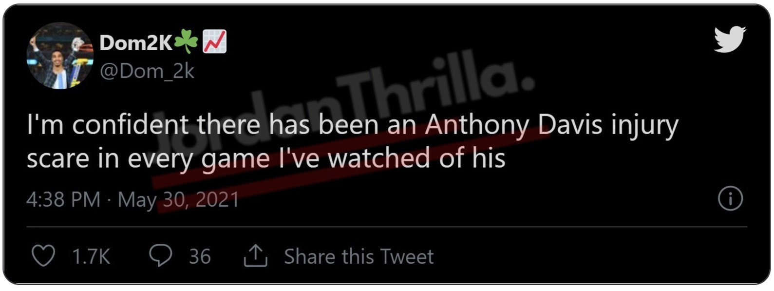 Social Media Reacts to Anthony Davis Not Starting Second Half of Game 4 vs Suns Due to Left Groin Strain