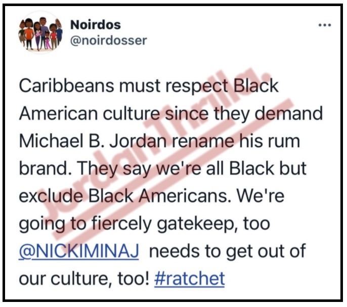 People Expose Nicki Minaj Hypocrisy In Reaction To Michael B. Jordan Changing his J'Ouvert Rum Line Name