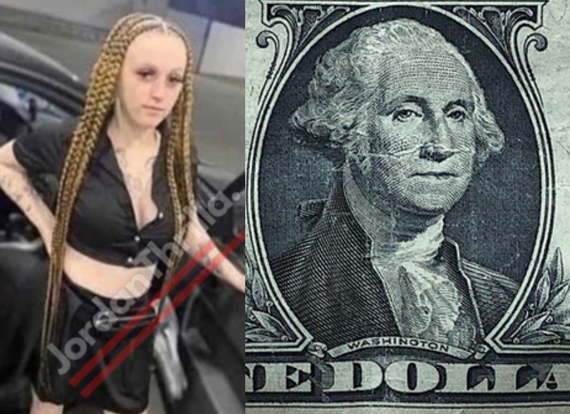 Woman Dubbed "Dollar Piece" Who Looks Like George Washington On One Dollar Bill Goes Viral