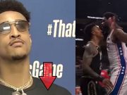 John Collins Wears T-Shirt of Himself Dunking on Joel Embiid After Ending Sixers Season In Game 7