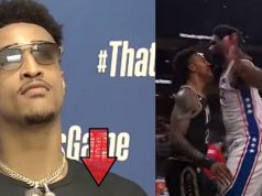 John Collins Wears T-Shirt of Himself Dunking on Joel Embiid After Ending Sixers...