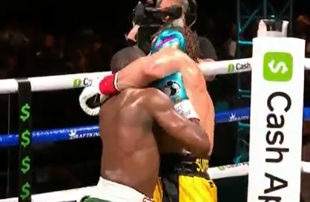 Social Media Reacts to Logan Paul Hugging Floyd Mayweather The Entire Fight to Survive 8 Rounds