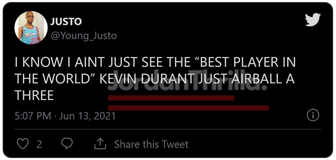 PJ Tucker Exposes Kevin 'Air Ball' Durant in 4th Quarter of Game 4 Without Kyrie Irving and James Harden To Help Him