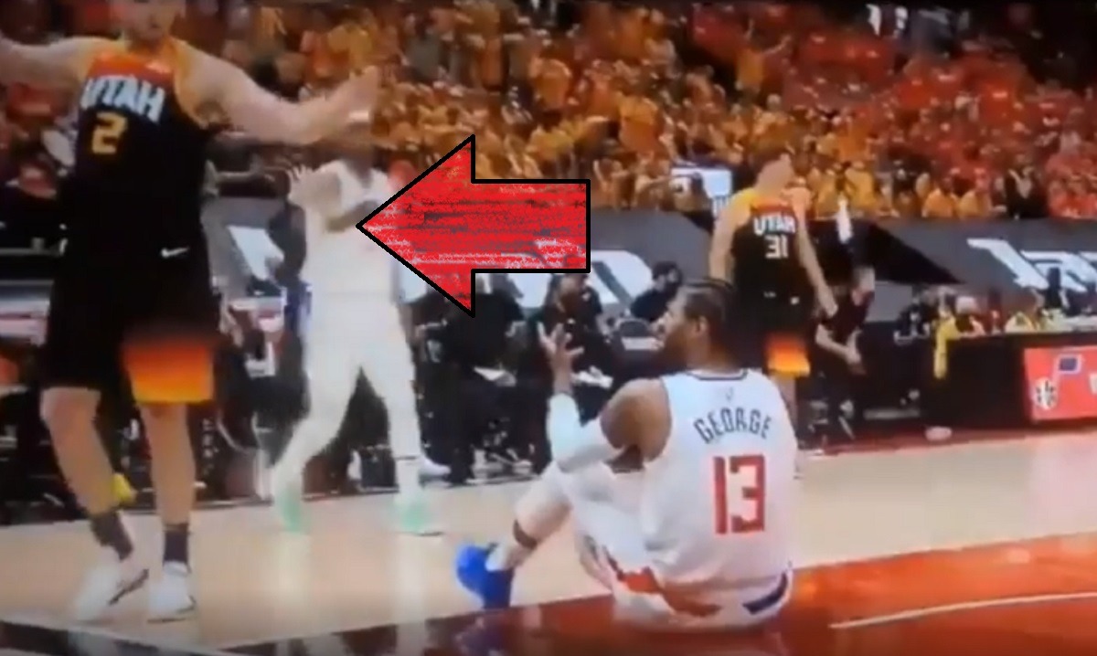 Joe Ingles Mocks Paul George Flopping Trying to Draw a Foul During Jazz vs Clippers Game 2