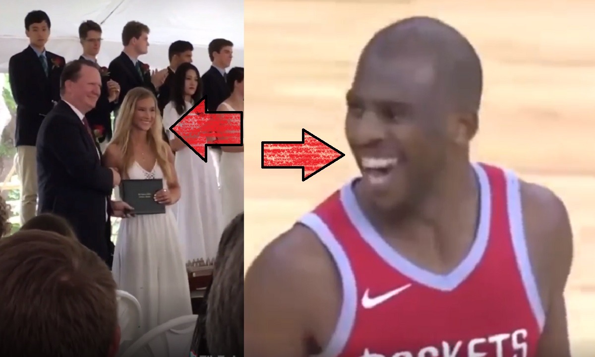 Was Mary Macmillan's Fake Smile At High School Graduation a Chris Paul Impersonation?