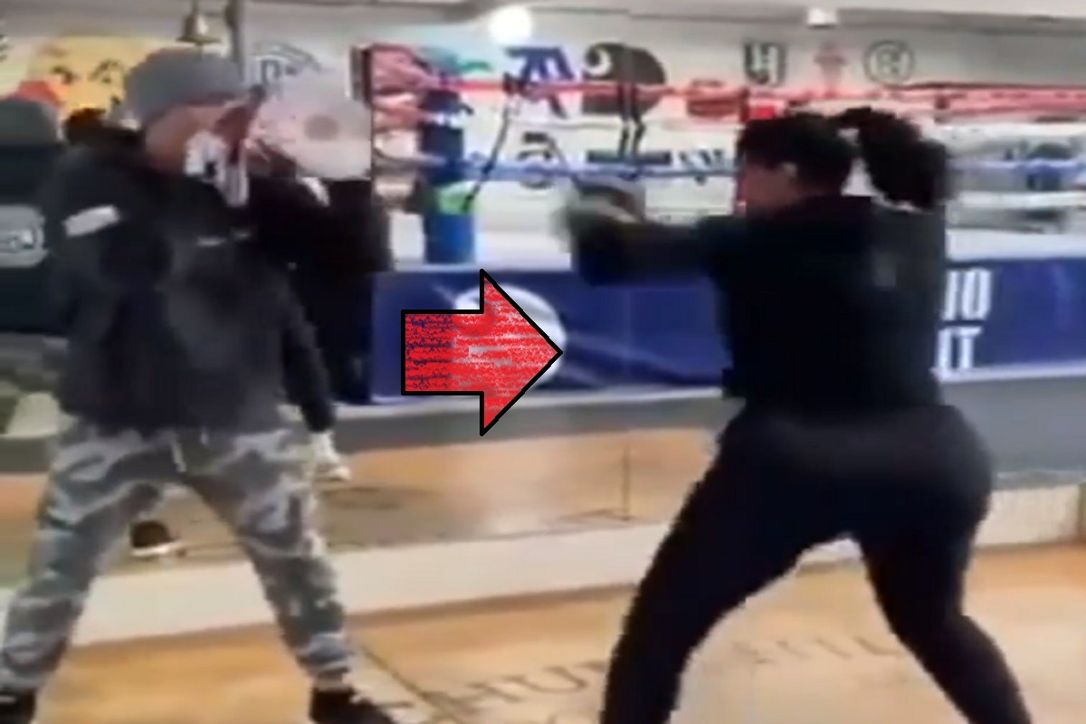 Social Media Is Convinced This a Video Of Kim Kardashian Boxing.
