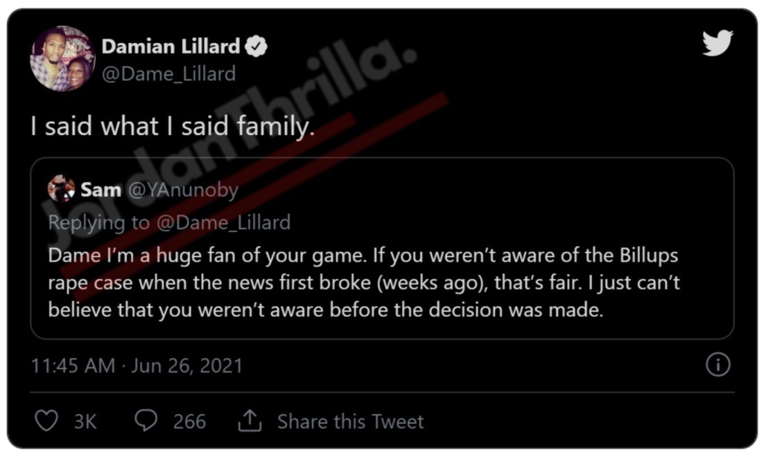 Is Damian Lillard Supporting a Rapist? Damian Lillard Responds to Fans Questioning Chauncey Billups Sexual Assault Case