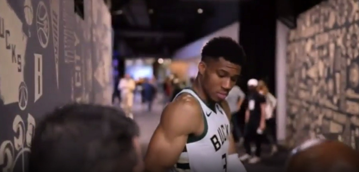 Giannis Antetokounmpo Saves a Fan's Phone From Falling and Breaking As He Leaves Court After Game 4 Nets vs Bucks