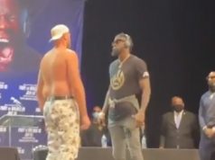 Tyson Fury's Crew Calls Deontay Wilder a Sausage After Intense 5 Minute Stare ...