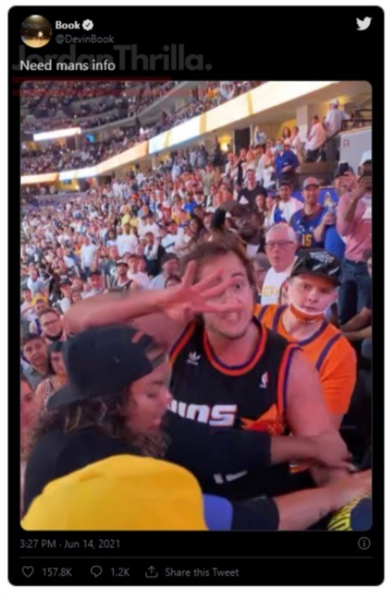 People Accuse Devin Booker Of Glorifying Fighting in Stands After He Pays Homage to Suns Fan Who Beat Up Nuggets Fan During Game 4