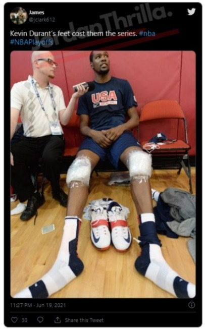 Social Media Reacts to Kevin Durant big Feet Costing Him a Trip To the Finals in Game 7 Loss vs Bucks