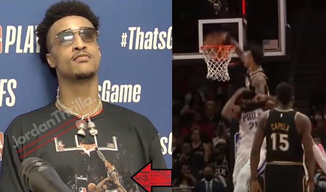 John Collins Wears T-Shirt of Himself Dunking on Joel Embiid After Ending Sixers Season In Game 7