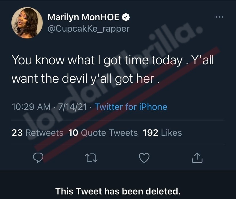 Did Rapper Cupcakke Body Shame Megan Thee Stallion in Deleted Tweet?