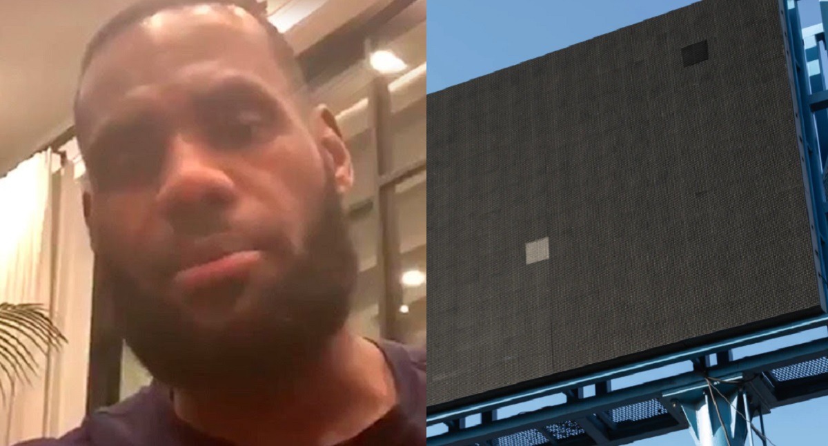 Who Vandalized Lebron James Space Jam Mural in Akron With 'LA Flop' Gang Slogan and Clown Nose?