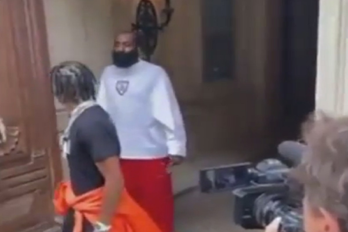 Paparazzi Scares Lil Baby and James Harden in Paris As They Leave Balenciaga Fashion Show