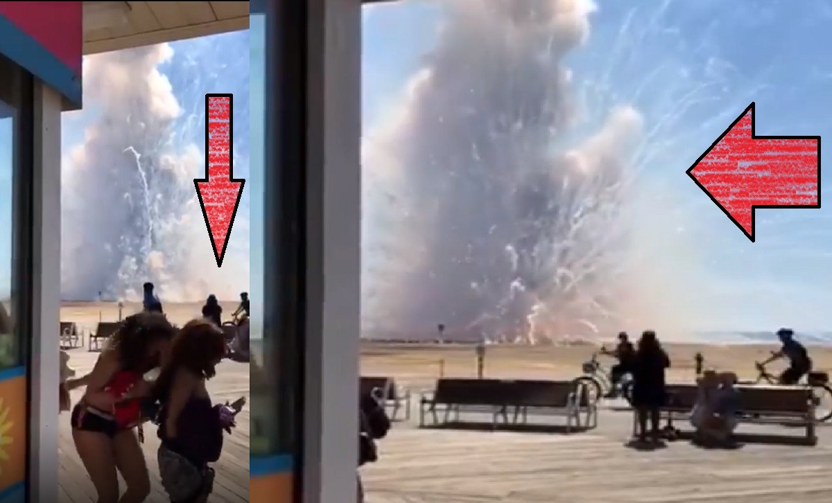 Fireworks Truck Explodes In Ocean City Maryland Causing Mass Panic in Viral Video