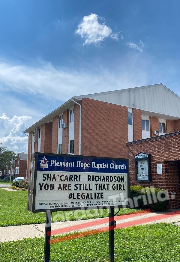 Pleasant Hope Baptist Church Sha’carri Richardson Sign Goes Viral