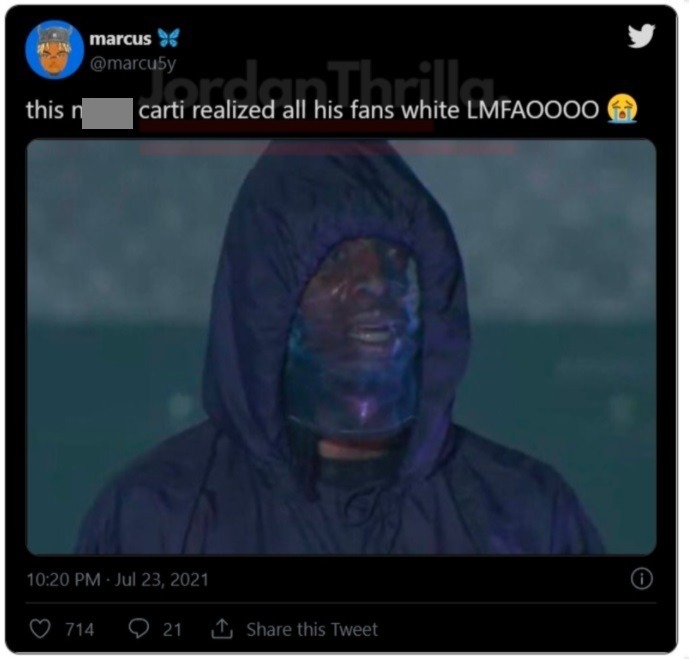 Playboi Carti Walks Off Stage Embarrassed By Dead Crowd During Rolling Loud Performance at Miami Hard Rock Stadium. Playboi Carti emotional pain behind Kanye West mask. Playboi Carti memes