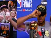 Giannis Antetokounmpo Calls Out Suns Fan Counting Money and People Who Said He Can't Shoot Free Throws in Postgame Interview After Winning NBA Championship