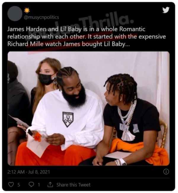 Is James Harden Dating Lil Baby? Here is Evidence Behind the Conspiracy Theory that Lil Baby and James Harden are Secretly Gay