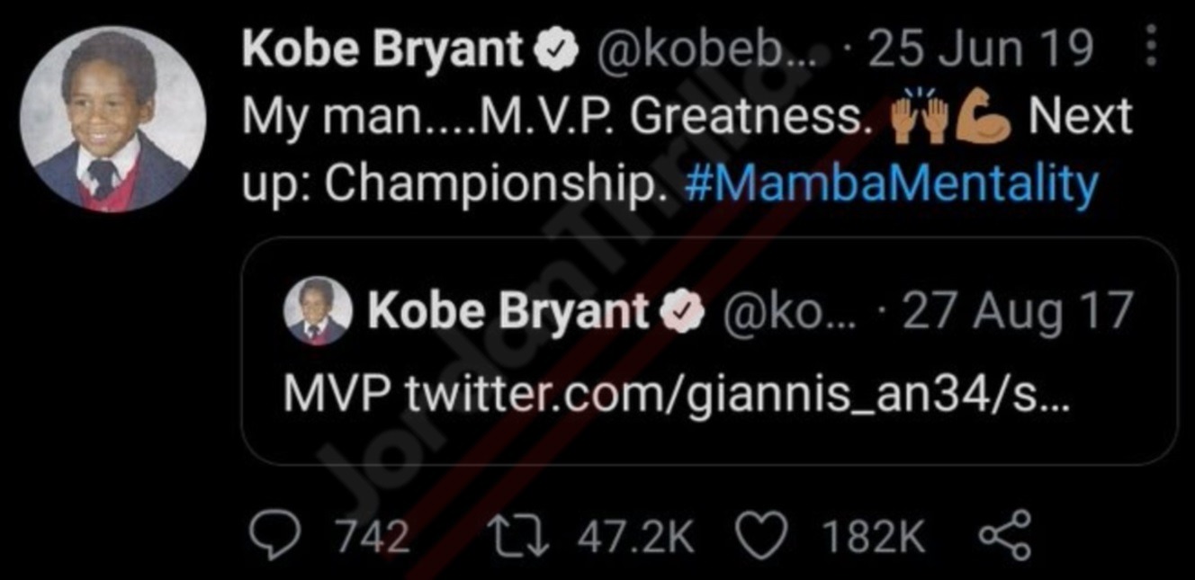 Kobe Bryant's Last Wish For Giannis Antetokounmpo Goes Viral As He Inches Closer to Winning NBA Championship. Giannis one game away from fulfilling Kobe Bryant's challenge