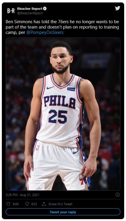 Ben Simmons Officially Quits On Sixers and Refuses to Report to Training Camp. Ben Simmons says he doesn't want to be Sixer anymore