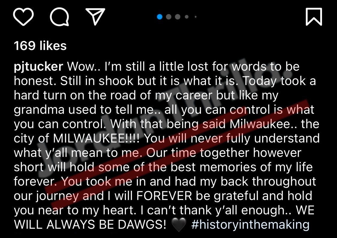 Is PJ Tucker Taking Shots Bucks Management in Farewell Message After Signing With Heat? Did PJ Tucker diss Bucks management in farewell post?