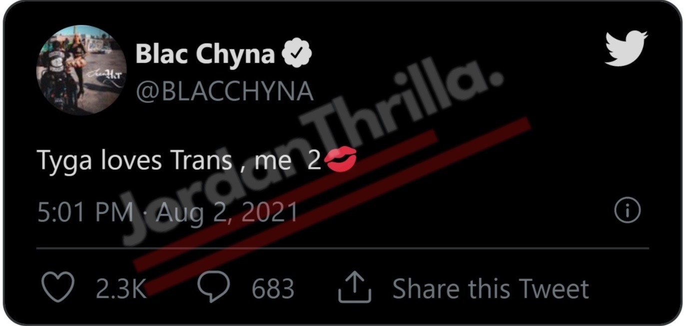 Did Blac Chyna Just Confirm Tyga Smashing Transgender Women? Blac Chyna says Tyga loves trans women