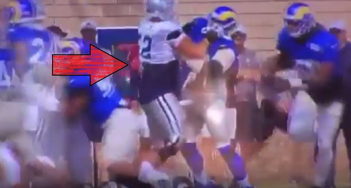 Aaron Donald Fights Connor Williams Starting Massive Brawl Between Cowboys and Rams Players at Practice