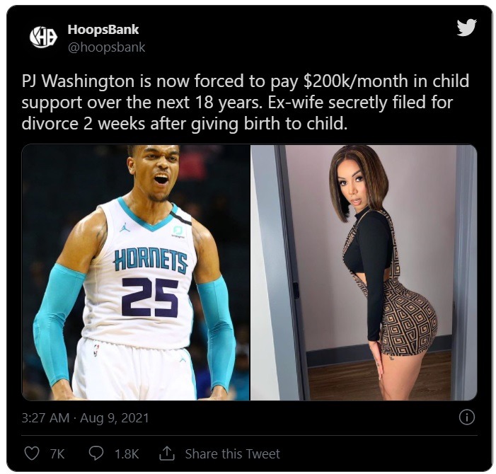 Does PJ Washington Have to Pay Brittany Renner $200K a Month in Child Support? PJ Washington signs Brittany Renner to 18 Year $43 Million max contract