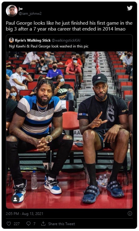 Social Media Reacts to Paul George and Kawhi Leonard Looking Washed Up Flabby and Sick at Summer League