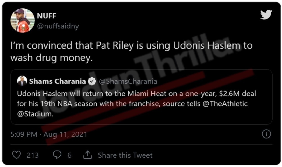 Here is Why People Think Pat Riley is Running a Drug Ring After He Signed Udonis Haslem To Another Deal. Udonis Haslem has dirt on Pat Riley. Udonis Haslem caught a body for Pat Riley. Why Did Heat re-sign Udonis Haslem.