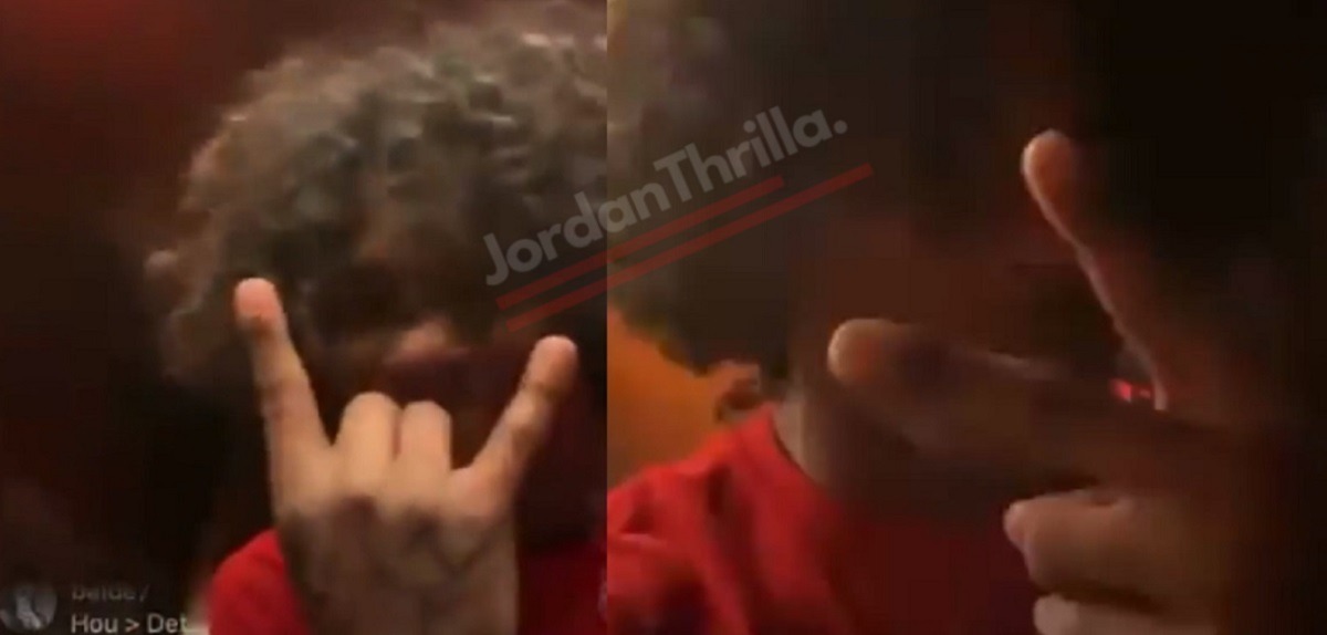 Jalen Green Throws Up H-Town Set While Bumping Rio Da Yung OG on IG Live To Diss Detroit Again. Jalen Green listening to Rio Da Yung OG while throwing up Houston hand signs and H-Town hand signs.