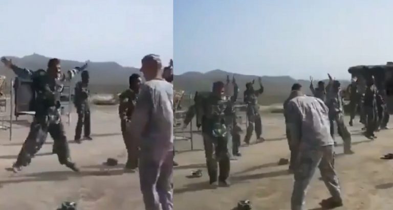 Afghan Soldiers Jumping Jacks