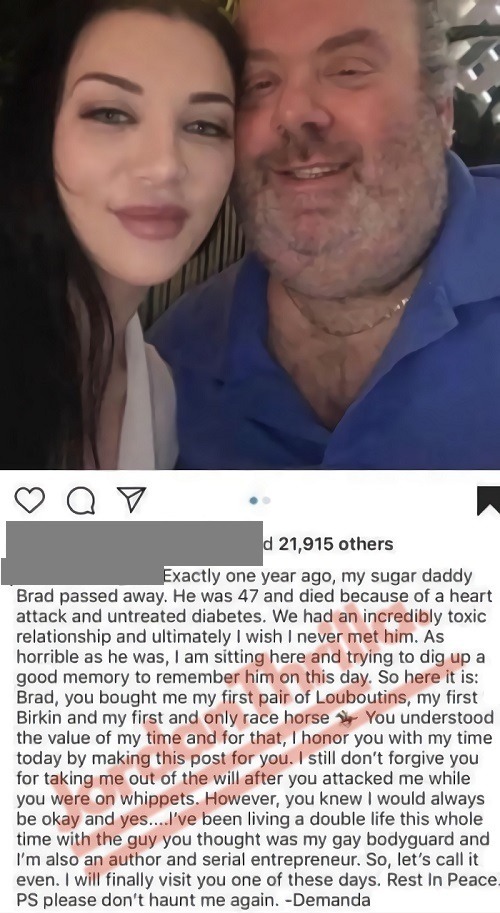 Woman Named Demanda Instagram Message to Her Dead Sugar Daddy Goes Viral After She Reveals She Was Living a Double Life and Cheating
