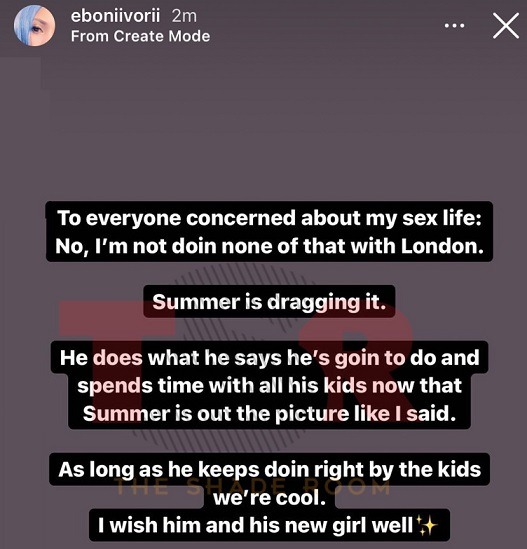 LondonOnDaTrack Accuses Summer Walker of Having Payment Plan Plastic Surgery on Chest and Butt. Erica Racine says London On Da Track isn't a dead beat dad. Erica Racine says she isn't a cocaine drug user. Eboni Ivorii denies being involved with London On Da Track