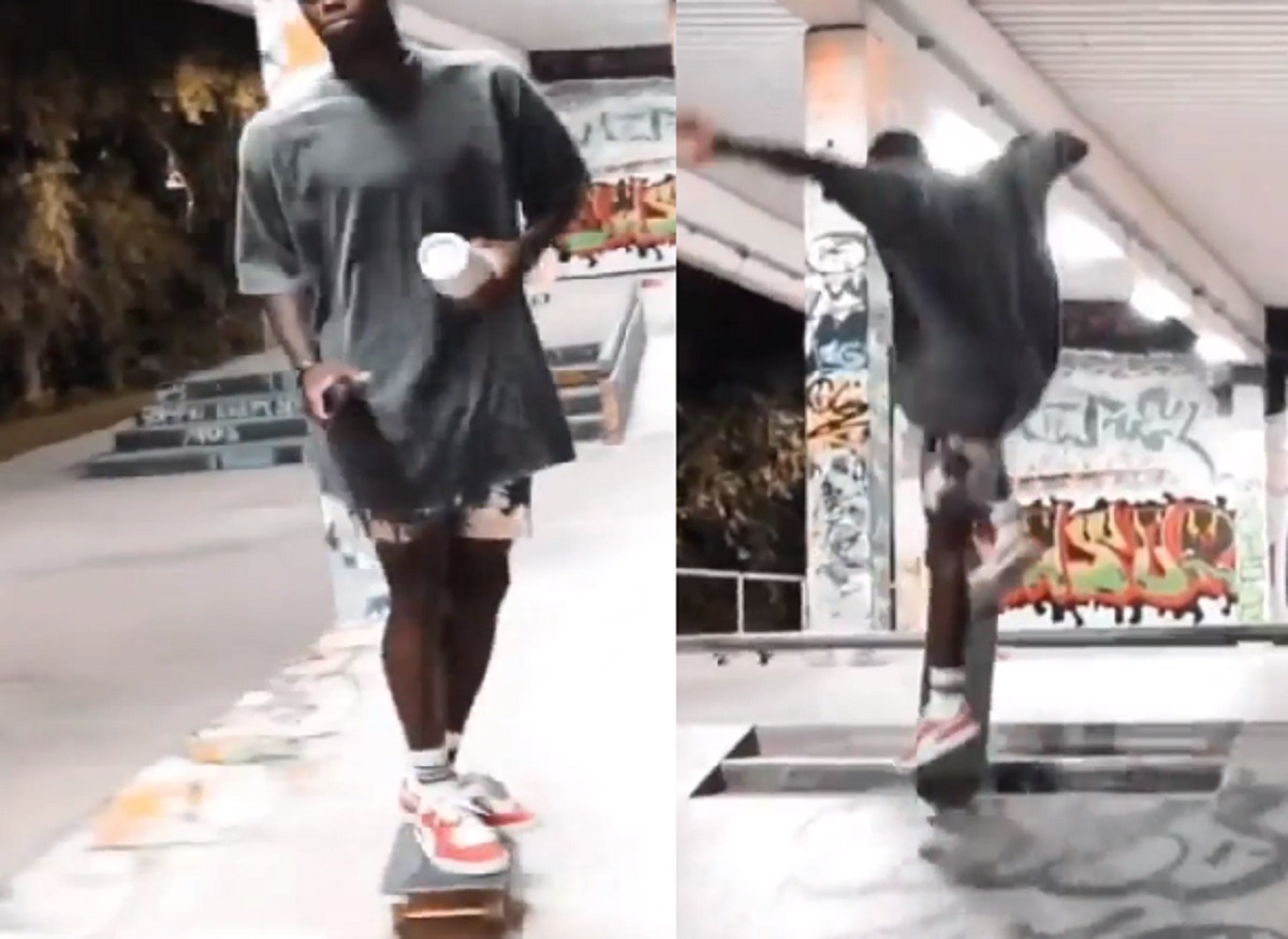 Dennis Schroder Skate Board Skills Go Viral After Video of Dennis Schroder Skate Boarding Away the Emotional Pain of Losing $78 Million