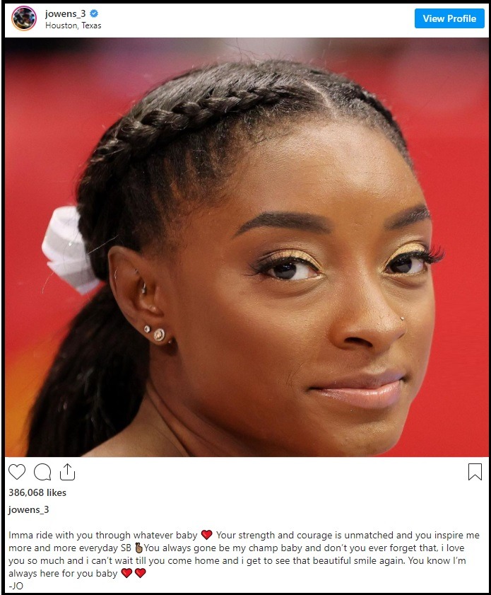 Simone Biles Tells New Boyfriend Jonathan Owens that Texans Open Practice and is Bring Girlfriend to Work Day