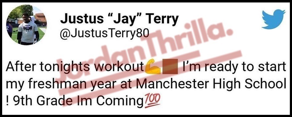 6'5" 260 Pound High School Freshman Football Player Justus Terry Goes Viral after Post Workout Picture