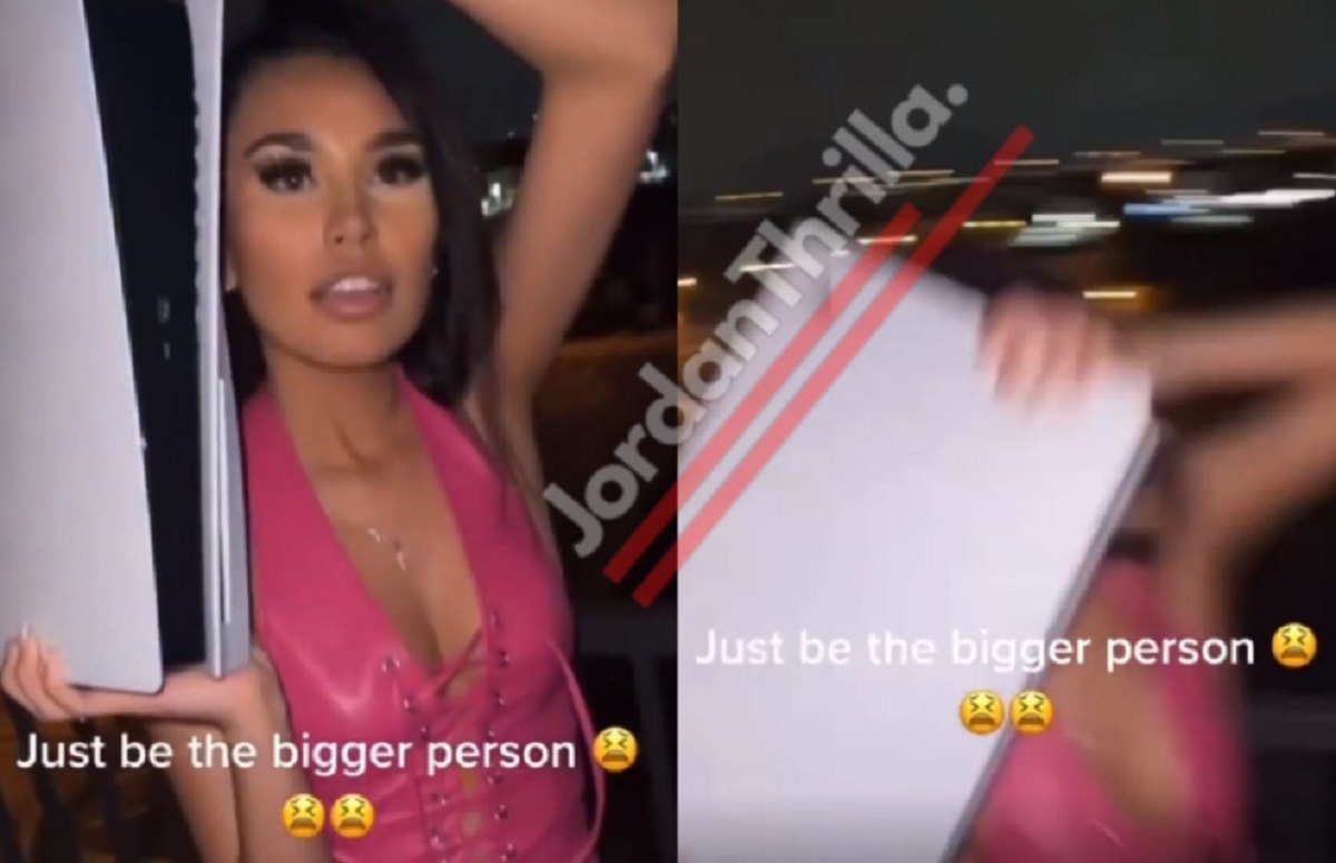 Woman Throws Her Boyfriend's PS5 Off Balcony After Catching Him Cheating in Viral Video