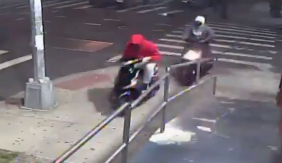 NYPD Releases Surveillance Footage of Moped Coordinated Gang Mass Shooting at Dos Bros in Queens New York. Police reveal Trinitarios gang, was target of mass shooting in Queens