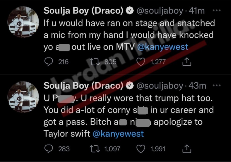 Drake Uses Soulja Boy Instagram Filter on IG Live After Soulja Boy has Mental Breakdown Dissing Kanye West Taking Him off DONDA. Drake wearing Soulja Boy glasses on Instagram after Soulja Boy dissed Kanye West. Soulja Boy wants to fight Kanye west.