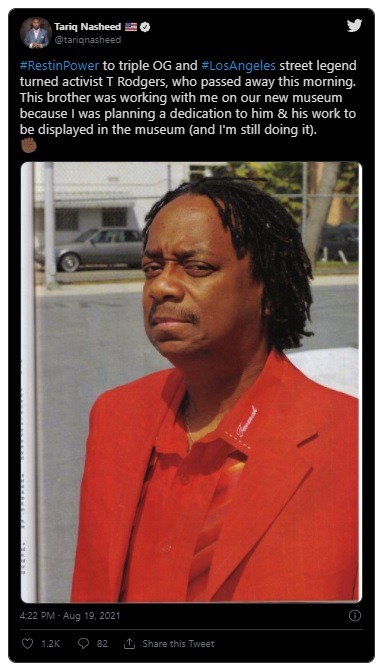 T Rodgers Dead at 65: How Did Blood Gang Founder T Rodgers Die? Tariq Naheed reacts to T Rodgers dead.