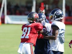 AB Antonio Brown Almost Knocks Out Chris Jackson During Fight at Bucs vs Titans Joint Practice