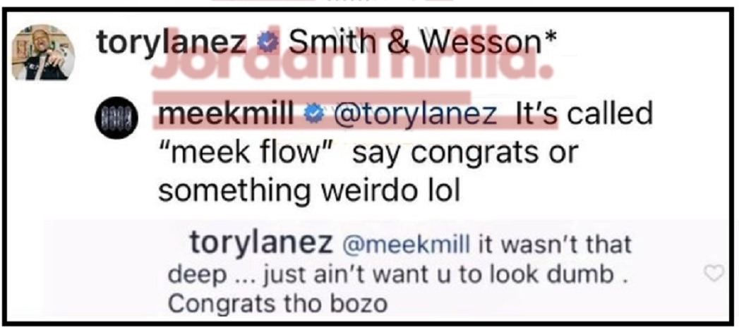 Tory Lanez Calls Out Meek Mill Misspelling "Smith & Wesson" like "Smith & Western" On Instagram. Meek Mill doesn't know to spell "Smith and Wesson".