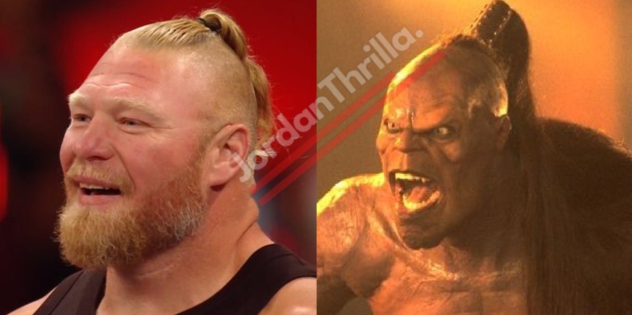 Does Ponytail Brock Lesnar Look Like Goro From Mortal Kombat? Brock Lesnar Goro look alike Summerslam
