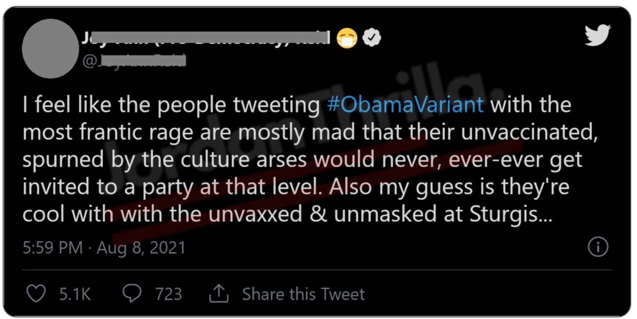 Hashtag 'Obama Variant' and 'Maskless Obama' Trend after Controversial Birthday Photos Showing Obama Not Wearing a Mask. #ObamaVariant #MasklessObama trending on twitter.