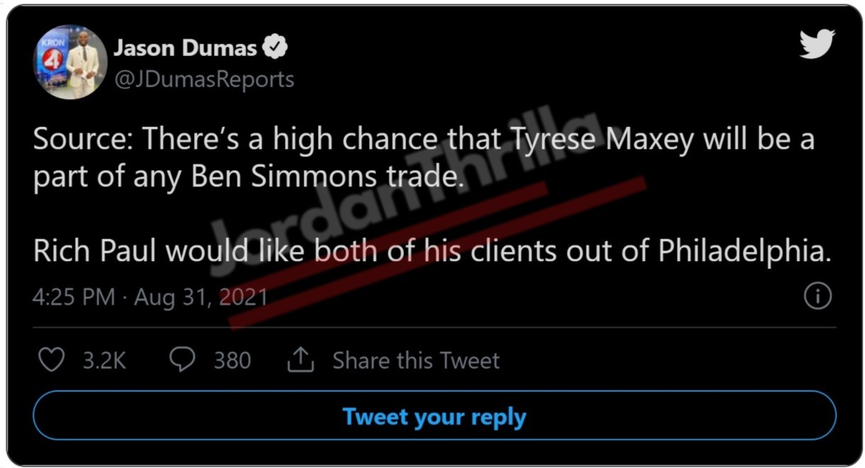 Here is Why Rich Paul Told Philadelphia Organizations to Cancel Plans Involving Tyrese Maxey. People think Rich Paul is overstepping boundaries trying to force Tyrese Maxey out of Philadelphia. Rich Paul wants Tyrese Maxey included in Ben SImmons trade